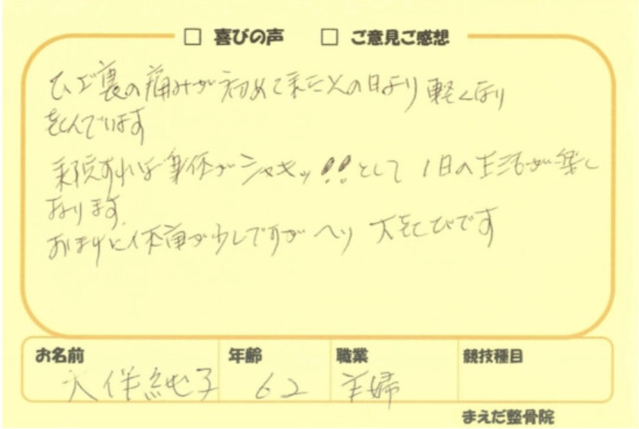 大伴順子様のアンケート